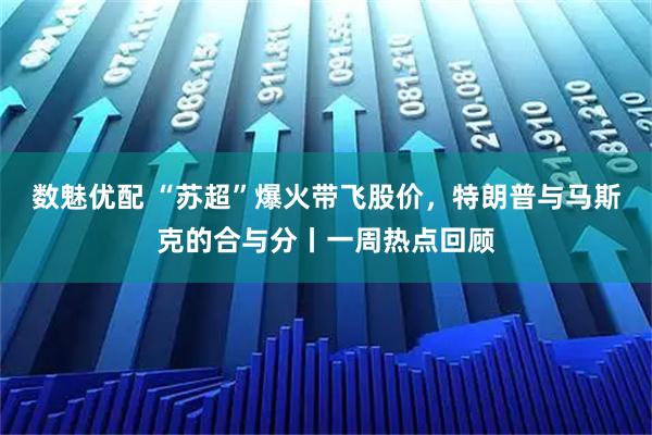 数魅优配 “苏超”爆火带飞股价，特朗普与马斯克的合与分丨一周热点回顾