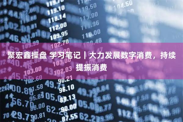 聚宏鑫操盘 学习笔记｜大力发展数字消费，持续提振消费