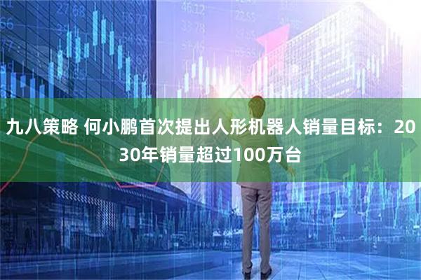 九八策略 何小鹏首次提出人形机器人销量目标：2030年销量超过100万台